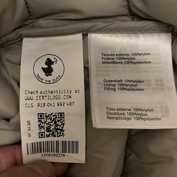 Save The Duck Carol Water Repellent Long Puffer Coat with Removable Hood NWT$378 - Picture 6 of 6